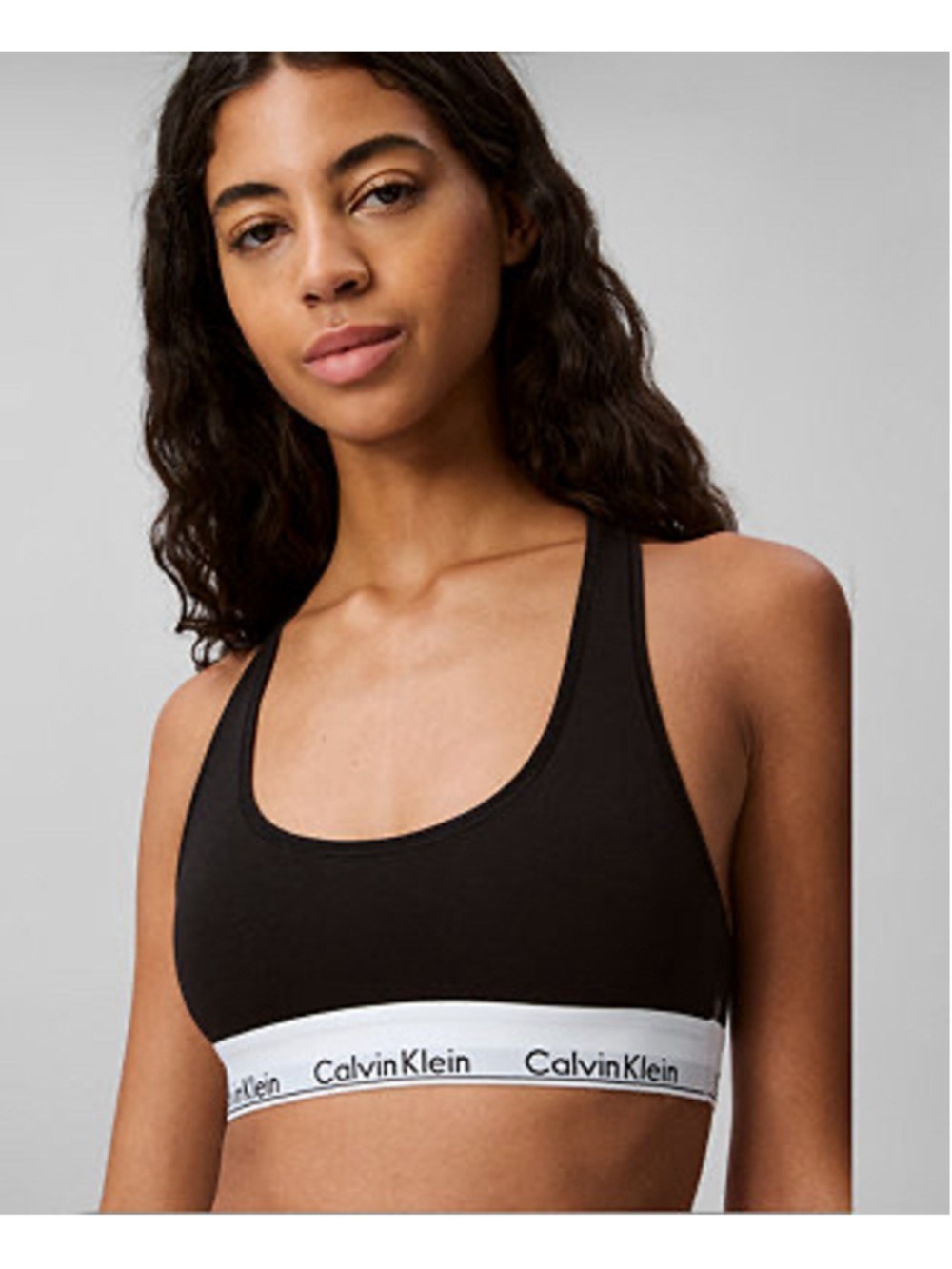 NWT Women's Calvin Klein Modern Cotton Bralette XS Black White